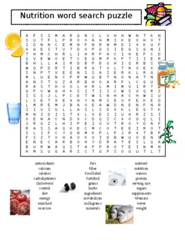 nutrition word search puzzle plus fruits vegetables word search 2 puzzles