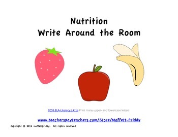 Preview of Nutrition Write Around the Room