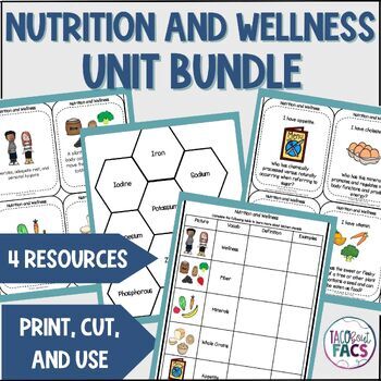 Preview of Nutrition and Wellness Basics Unit Bundle