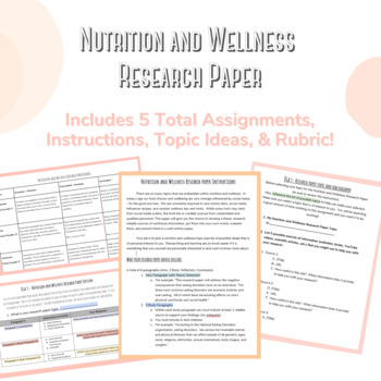 Preview of Nutrition and Wellness Research Paper (5 TOTAL Assignments)
