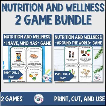 Preview of Nutrition and Wellness Vocabulary 2 Game BUNDLE
