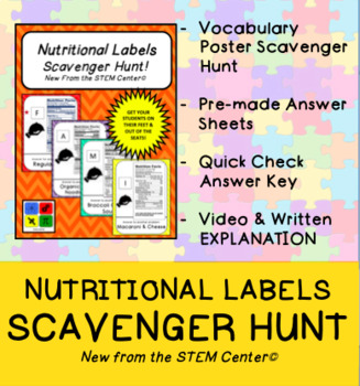 Preview of Nutritional Labels Scavenger Hunt