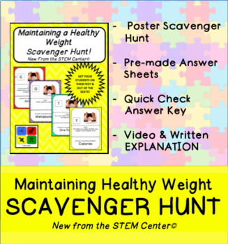 Preview of Maintaining a Healthy Weight Scavenger Hunt