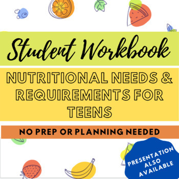 Preview of Nutritional Needs and Requirements of Teens - Worksheets