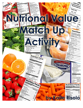 Preview of Nutritional Value Match Up Activity
