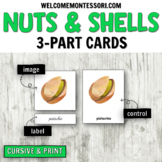 Nuts and Shells 3-Part Cards: Montessori Activities Cursiv