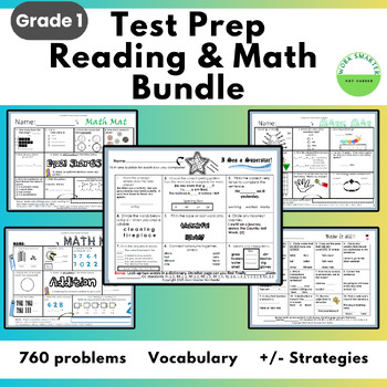 Preview of NWEA MAP Reading and Math Grade 1 Spiral Review Test Prep Bundle