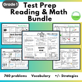 NWEA MAP Reading and Math Grade 1 Spiral Review Test Prep Bundle
