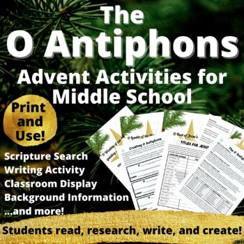 Preview of O Antiphons Advent Activities for Middle School
