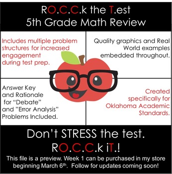 Preview of O.S.T.P. 5th Grade Math Test Prep. Preview! (Formerly O.C.C.T)