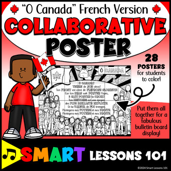 Preview of O CANADA French Version Collaborative Poster Activity | O CANADA Bulletin Board