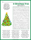 O' CHRISTMAS TREE Lyrics Word Search Puzzle Worksheet Activity