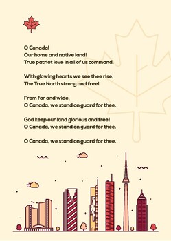 Preview of O Canada Classroom/Office Poster (High Resolution)