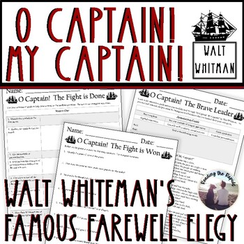 Preview of O Captain My Captain Walt Whitman Poetry Unit Guided Analysis Lesson
