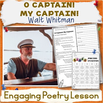 Preview of Presidents' Day Poem Lesson - O Captain! My Captain! Poetry Analysis Activities