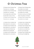O Christmas Tree - Christmas Song Sheet Lyrics