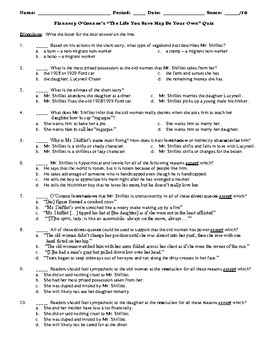 Preview of O'Connor's "The Life You Save May Be Your Own" 10-Question Multiple Choice Quiz