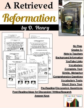 Preview of O. HENRY | A RETRIEVED REFORMATION Close Reading Study Guide | Worksheets