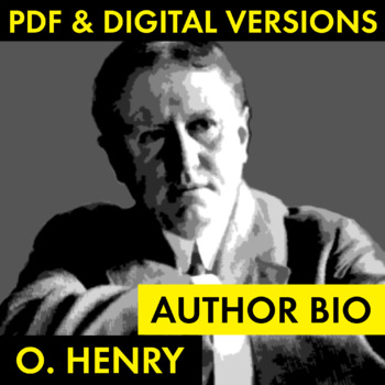 Preview of O. Henry Author Study Worksheet, Biography Activity, PDF & Google Drive, CCSS