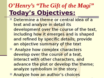 O Henry S Classic The Gift Of Magi Lesson Plan Power Point Presentation