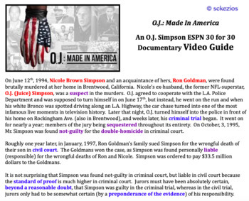 Preview of O.J.: Made in America Video Guide GOOGLE DOC