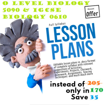 Preview of O Level Biology 5090 & IGCSE Biology 0610 Lesson Plans New Syllabus updated