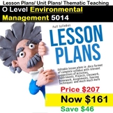 O Level Environmental Management 5014 Lesson Plans/Unit Pl