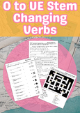 O to UE Stem Changing Verbs (Boot Verbs) in Spanish (Senderos)