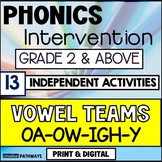 OA, OW, IGH & -Y Vowel Team Phonics Activities-A Reading I