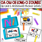 OA OW OE Long O Vowel Teams Phonics Clip Cards and Worksheets