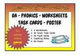OA - Phonics - Worksheets, Flash Cards, Task Cards + Poste