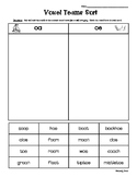 OA and OE Vowel Teams Sort