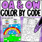 OA and OW Words Color by Code Worksheets Long O Double Vowels