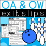 OA and OW Words Exit Slips Exit Tickets Assessment Quick C