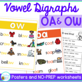 OA and OW vowel digraphs posters and worksheets