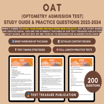 Preview of OAT Prep Study Guide 2023-2024: Optometry Admission Test Study Resource