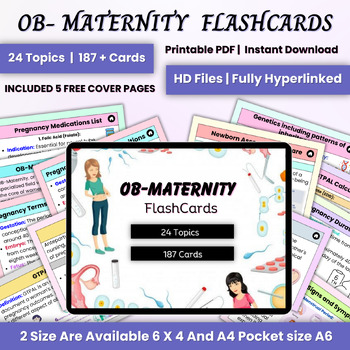 Preview of OB-Maternity Flashcards Hyperlinked | Nursing OB Note | Maternity Study Guide |