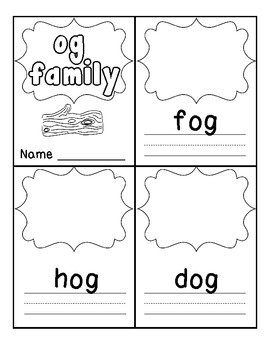 OB and OG Word Families Pack by Latoya Reed | Teachers Pay Teachers