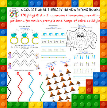 Preview of OCCUPATIONAL THERAPY HANDWRITING BOOKS! 170 pages Aa-Zz & extra activities