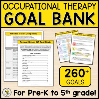 Preview of OCCUPATIONAL THERAPY Goal Bank - School-Based (Pre-K to 5th)