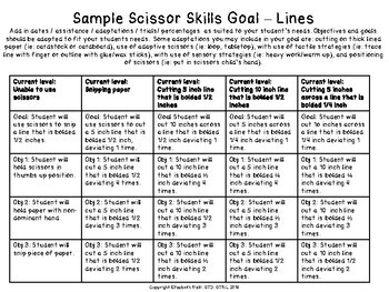therapy occupational scissor skills goals data tracking corresponding teacherspayteachers activities subject choose board
