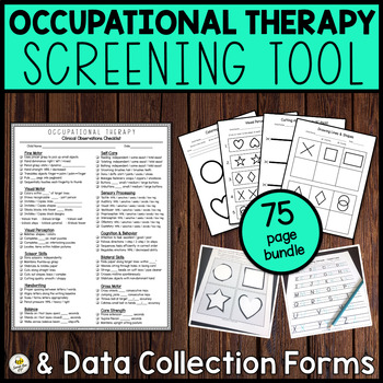 Preview of OCCUPATIONAL THERAPY Screening Tool - Observations Checklist + Data Collection