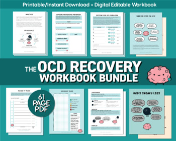 Preview of OCD Workbook │ Anxiety Disorder Worksheets│Anxiety Lessons │CBT Worksheets