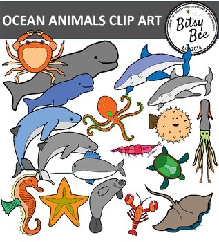 Preview of OCEAN ANIMALS  AND AQUARIUM CLIP ART