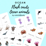 OCEAN ANIMALS FLASHCARDS- by colorfullllstudy