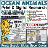 OCEAN ANIMALS RESEARCH TEMPLATES: PRINT & DIGITAL- GOOGLE 