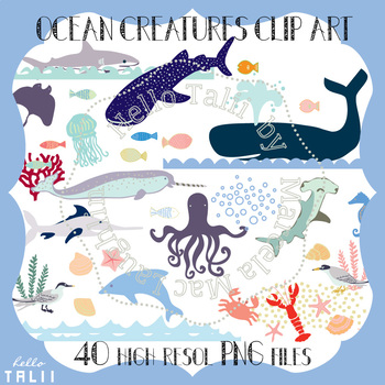 Preview of OCEAN Clip Art- UNDER THE SEA Graphics