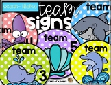 OCEAN THEME: Team Signs for the Classroom