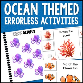 Preview of OCEAN Themed Errorless Learning Work Task Boxes & Activities for Special Ed