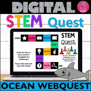 Preview of OCEAN Virtual Field Trip Digital Webquest STEM Activities Sharks Google Slides
